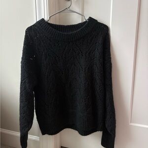 Old Navy Black Textured Knit Sweater